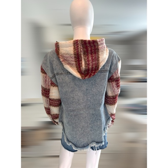 Long sleeve Sherpa detail Jean jacket S M L - Picture 7 of 9